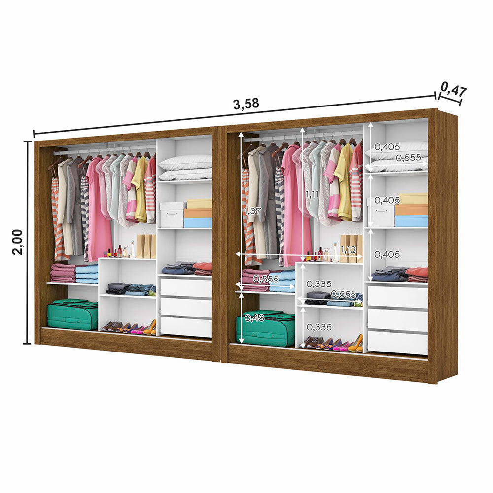Closet Casal Duplo Dubai 6 Portas Plus 6 Gavetas
