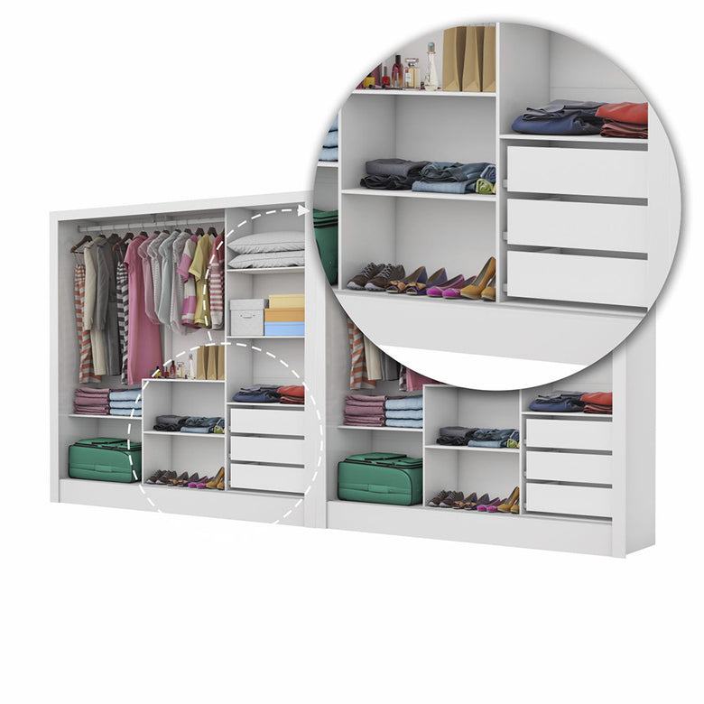 Closet Casal Duplo Dubai 6 Portas Premium 6 Gavetas