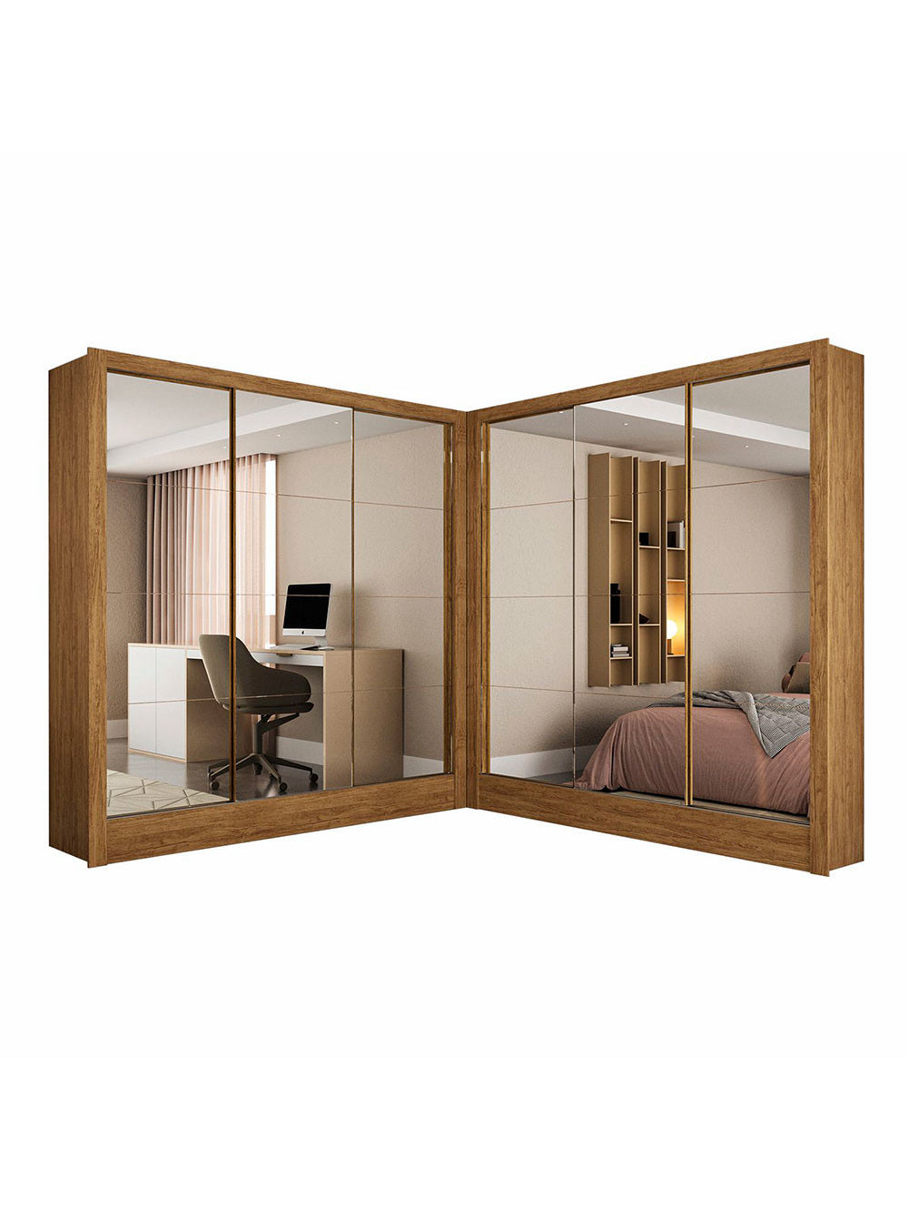 Closet Casal Duplo Dubai 6 Portas Premium 6 Gavetas - Cinamomo