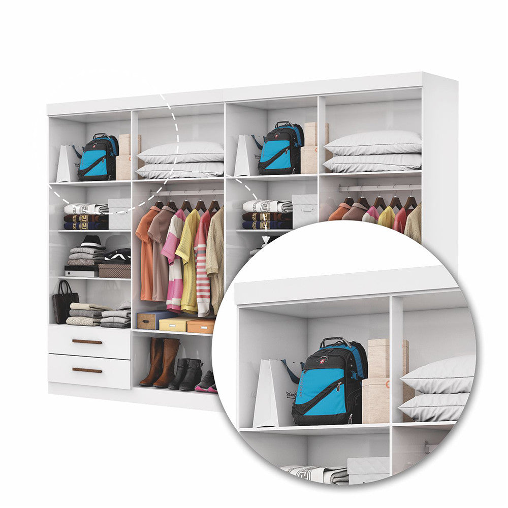 Closet Casal Duplo Lu 8 Portas 4 Gavetas