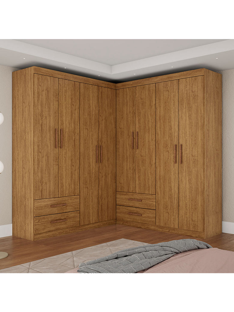 Closet Casal Duplo Lu 8 Portas 4 Gavetas