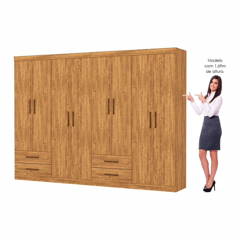 Closet Casal Duplo Lu 8 Portas 4 Gavetas