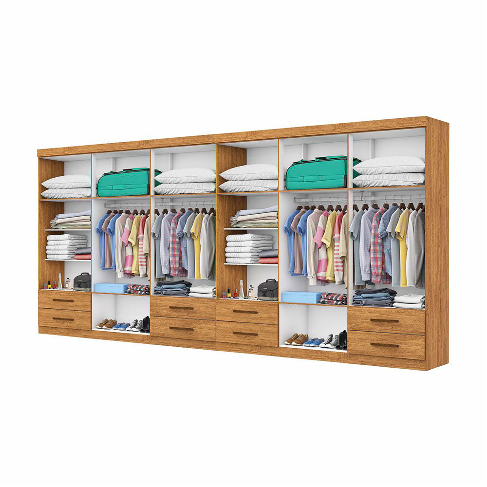 Closet Casal Duplo Lu 12 Portas Com Espelho 8 Gavetas
