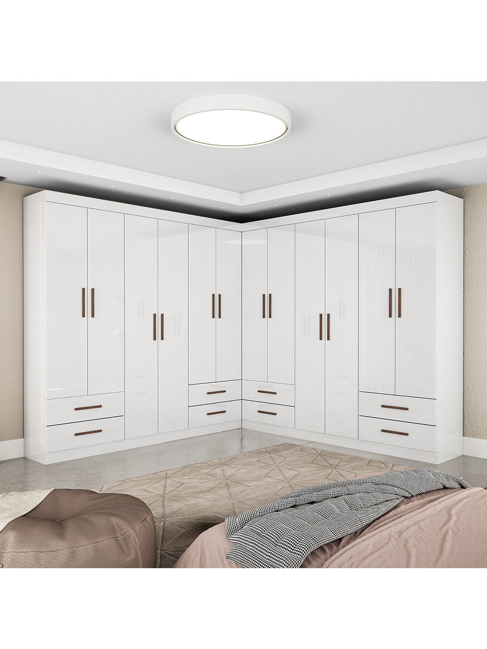 Closet Casal Duplo Lu 12 Portas 8 Gavetas - Branco