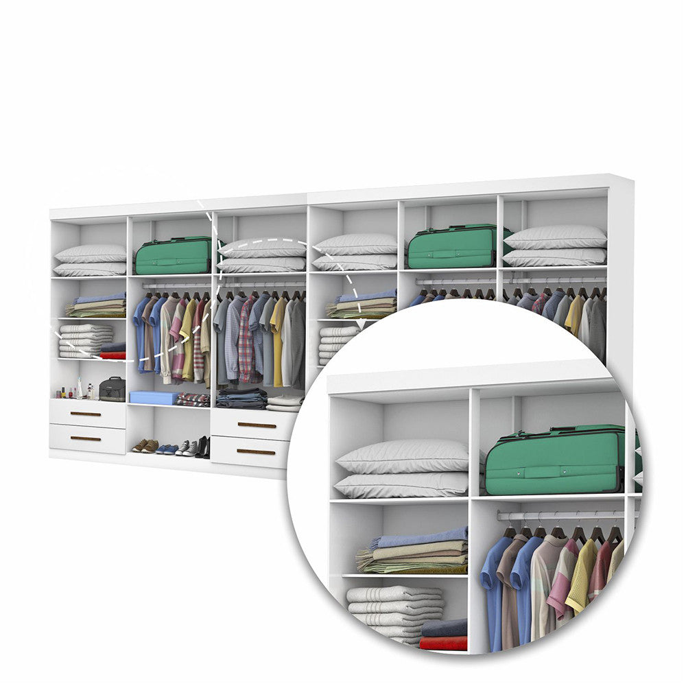 Closet Casal Duplo Lu 12 Portas 8 Gavetas
