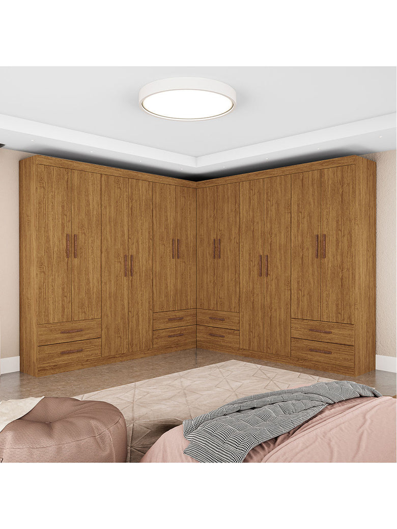 Closet Casal Duplo Lu 12 Portas 8 Gavetas