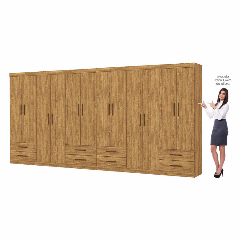 Closet Casal Duplo Lu 12 Portas 8 Gavetas
