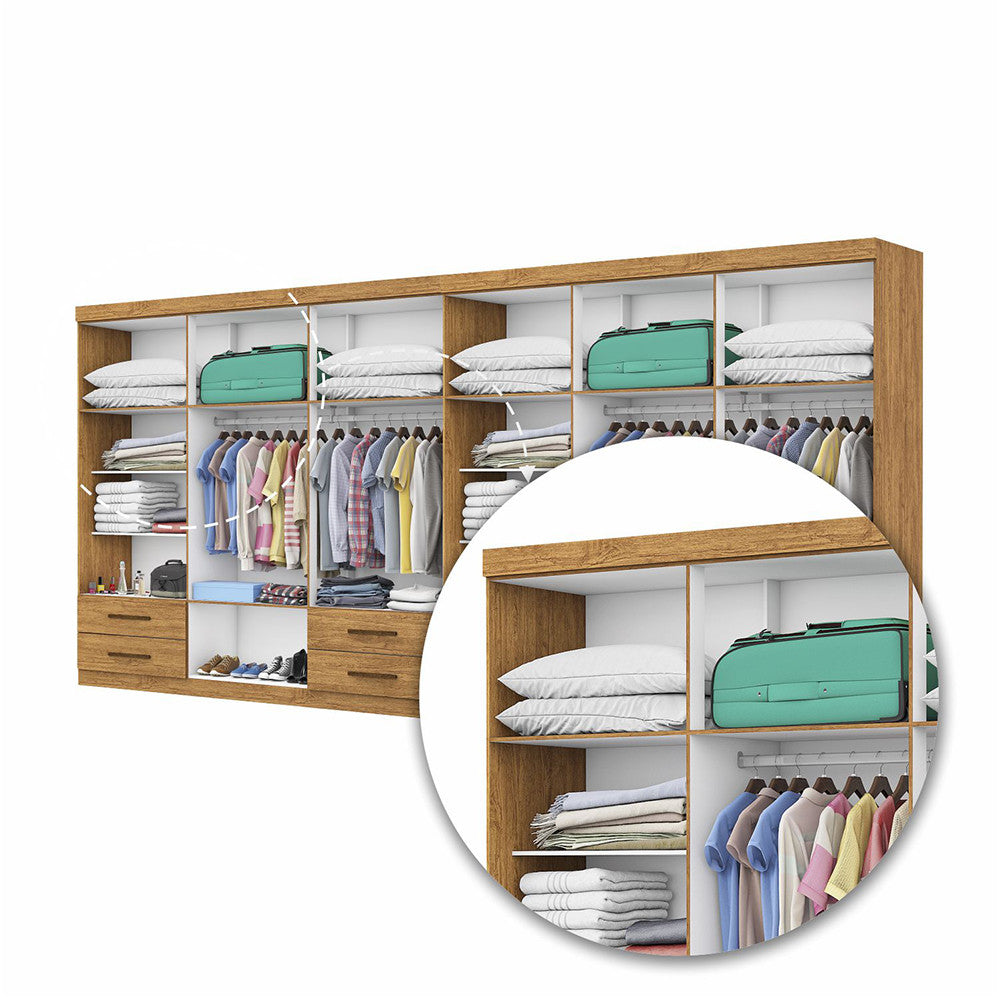 Closet Casal Duplo Lu 12 Portas 8 Gavetas