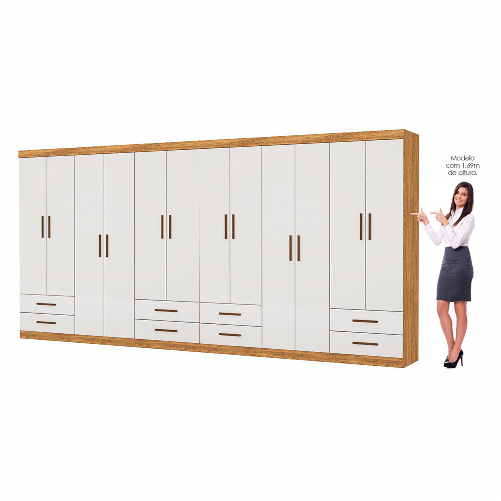Closet Casal Duplo Lu 12 Portas 8 Gavetas