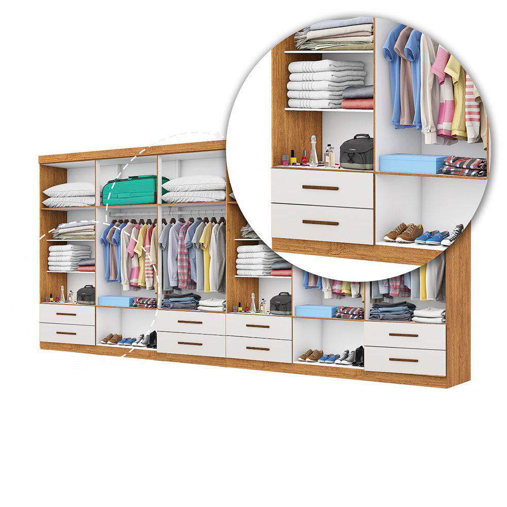 Closet Casal Duplo Lu 12 Portas 8 Gavetas
