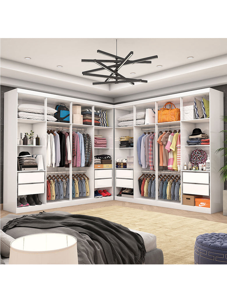 Closet Casal Duplo Rubi 8 Gavetas Carioca Móveis