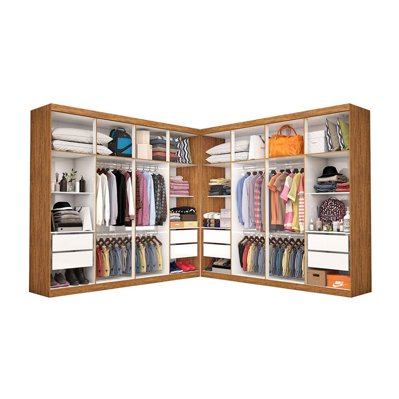 Closet Casal Duplo Rubi 8 Gavetas Carioca Móveis