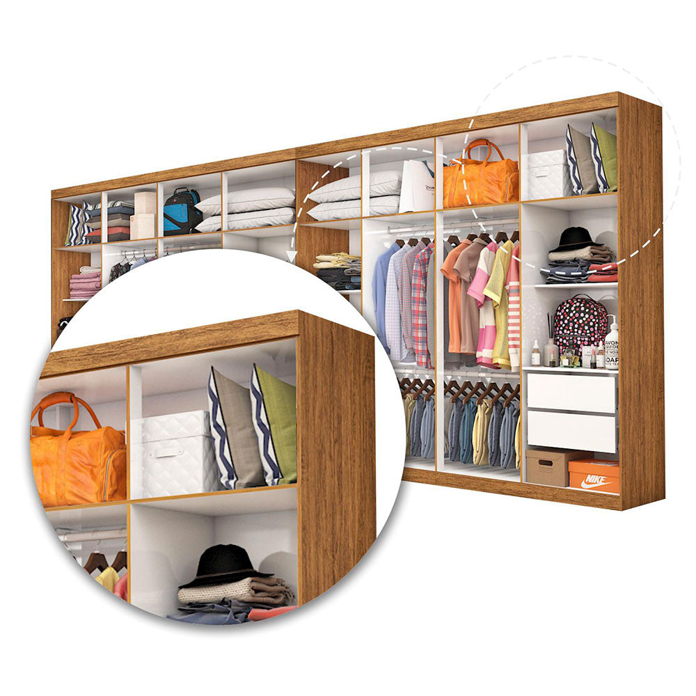 Closet Casal Duplo Rubi 8 Gavetas Carioca Móveis