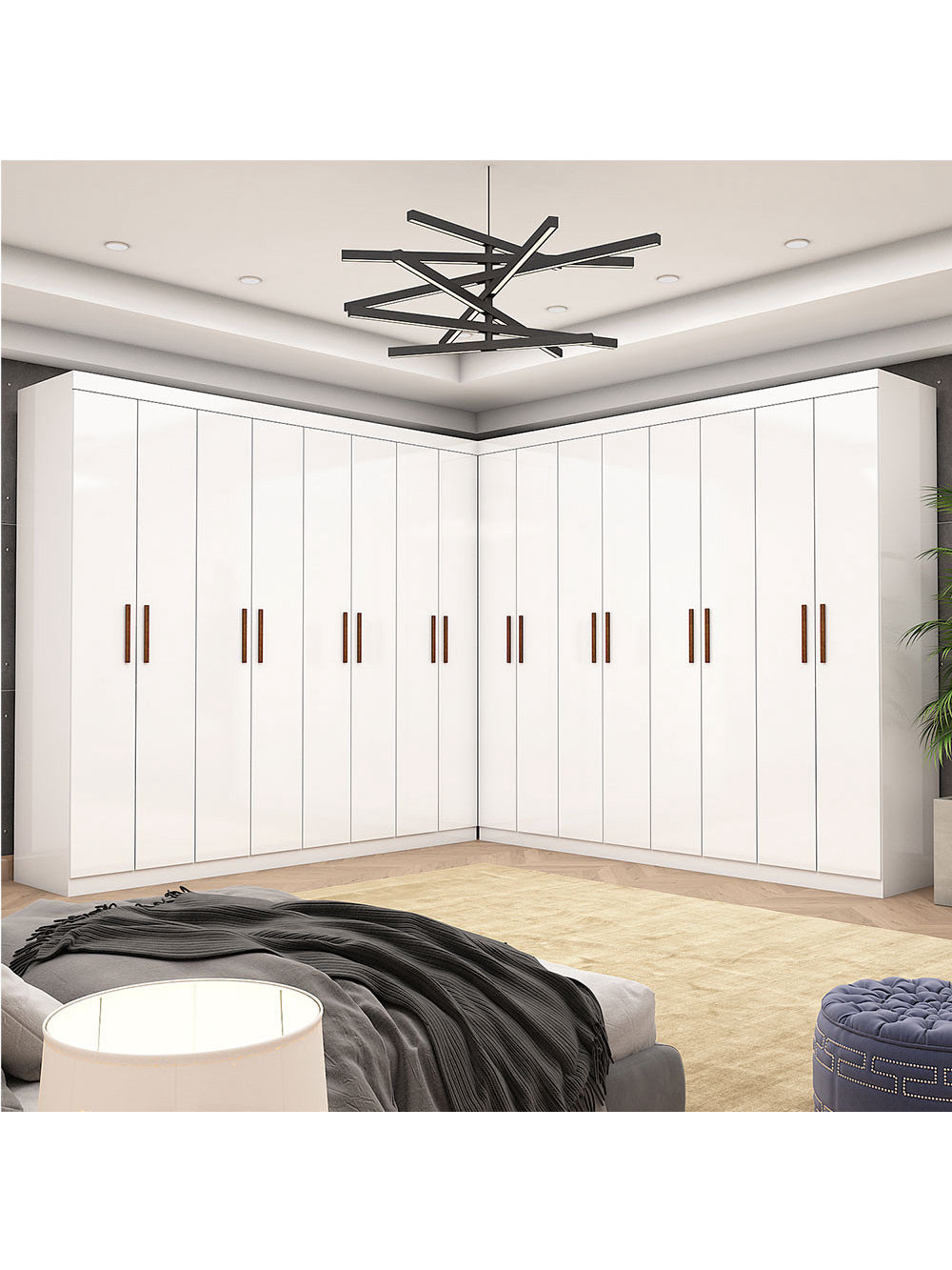 Closet Casal Duplo Rubi Premium 16 Portas 8 Gavetas Carioca Móveis