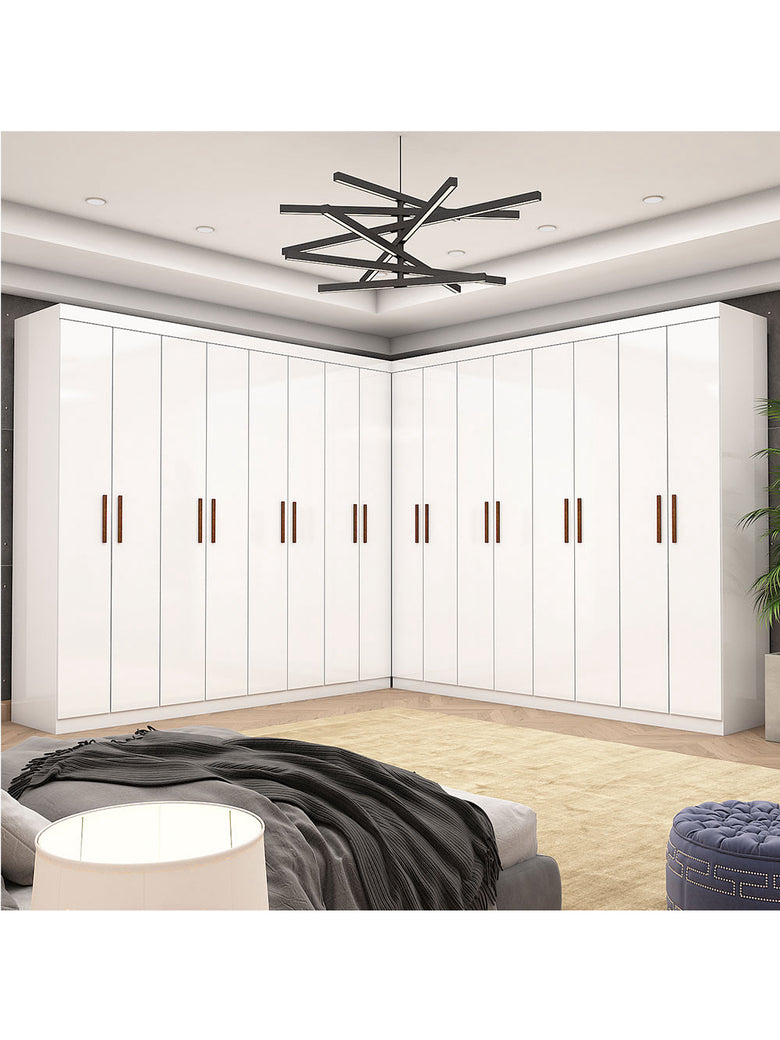 Closet Casal Duplo Rubi Premium 16 Portas 8 Gavetas Carioca Móveis