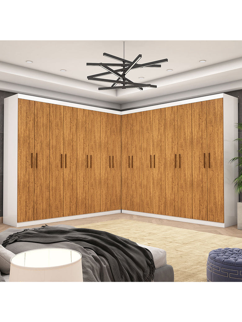 Closet Casal Duplo Rubi Premium 16 Portas 8 Gavetas Carioca Móveis