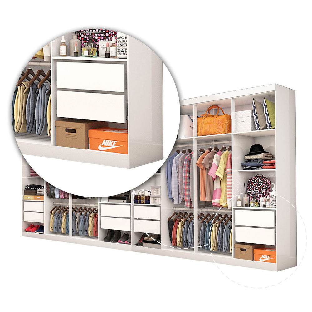 Closet Casal Duplo Rubi Premium 16 Portas 8 Gavetas Carioca Móveis