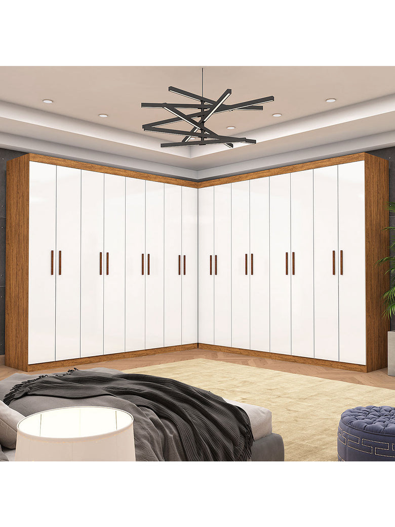 Closet Casal Duplo Rubi Premium 16 Portas 8 Gavetas Carioca Móveis