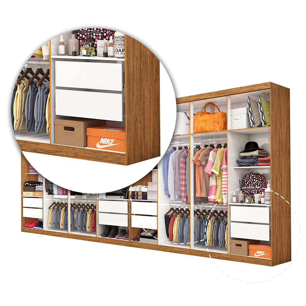 Closet Casal Duplo Rubi Premium 16 Portas 8 Gavetas Carioca Móveis