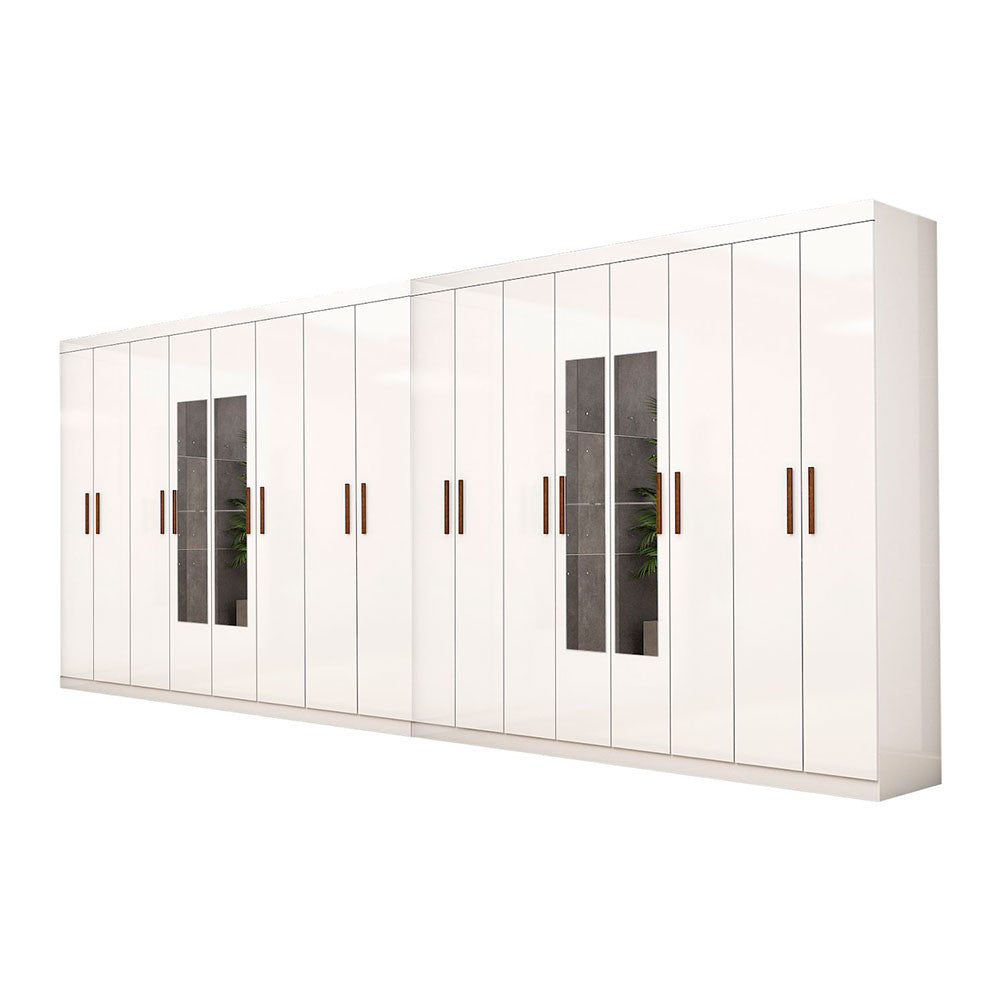 Closet Casal Duplo Rubi Premium 16 Portas com Espelho 8 Gavetas Carioca Móveis