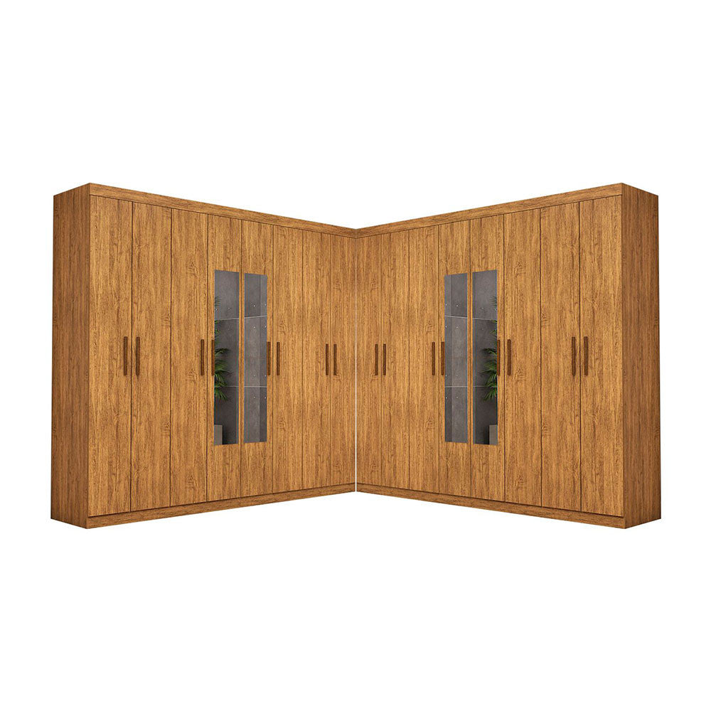 Closet Casal Duplo Rubi Premium 16 Portas com Espelho 8 Gavetas Carioca Móveis