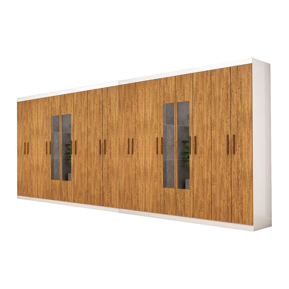 Closet Casal Duplo Rubi Premium 16 Portas com Espelho 8 Gavetas Carioca Móveis