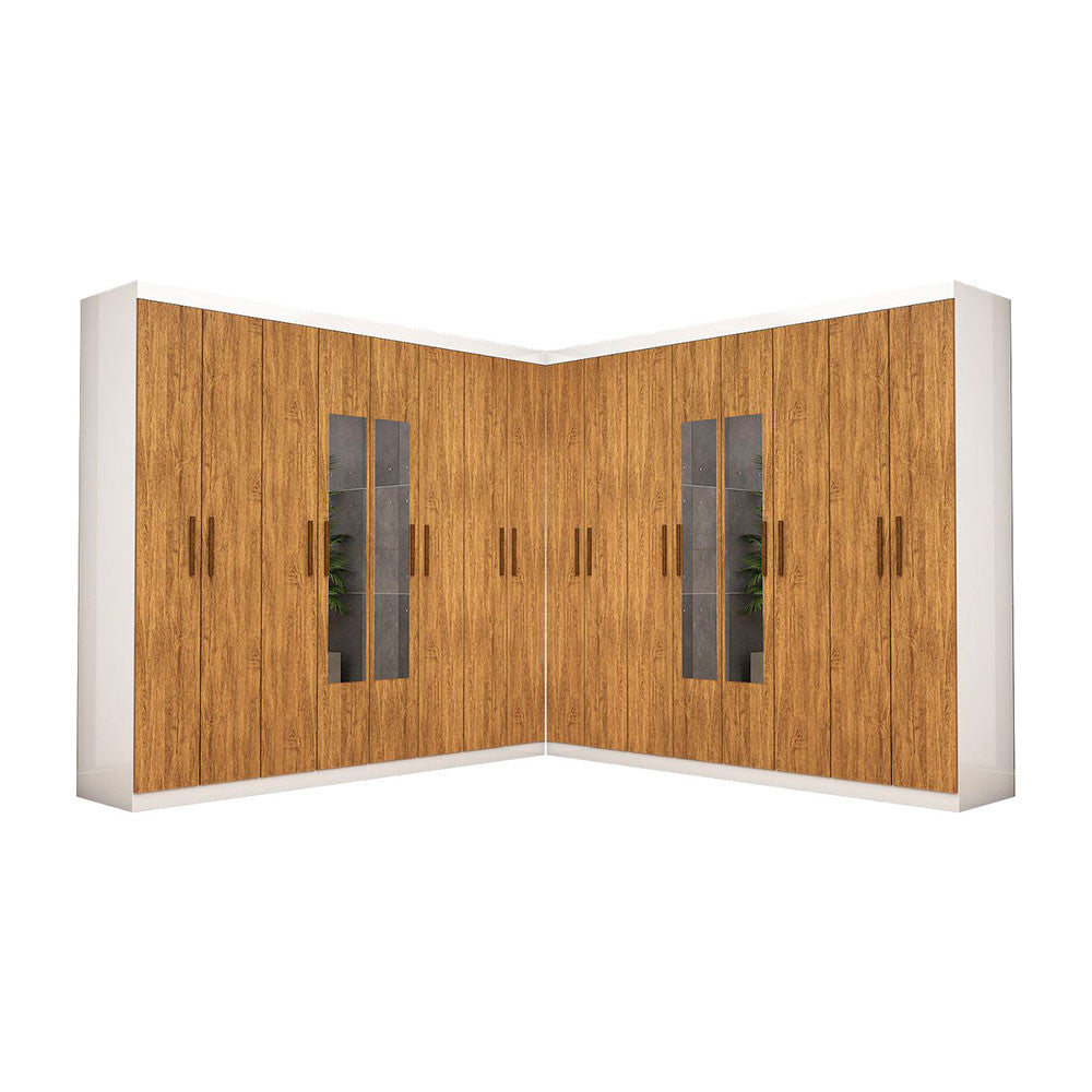 Closet Casal Duplo Rubi Premium 16 Portas com Espelho 8 Gavetas Carioca Móveis