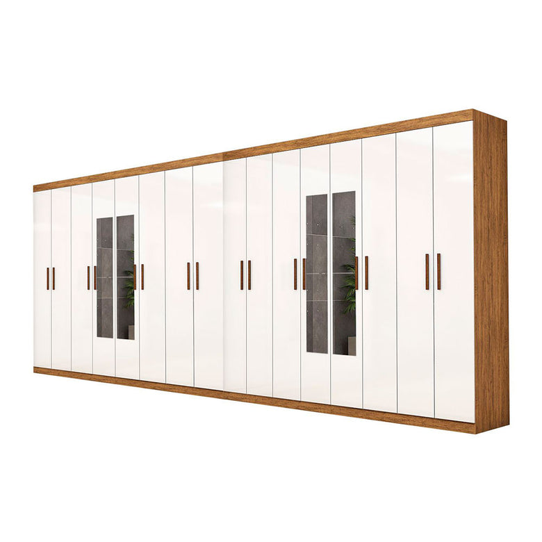 Closet Casal Duplo Rubi Premium 16 Portas com Espelho 8 Gavetas Carioca Móveis