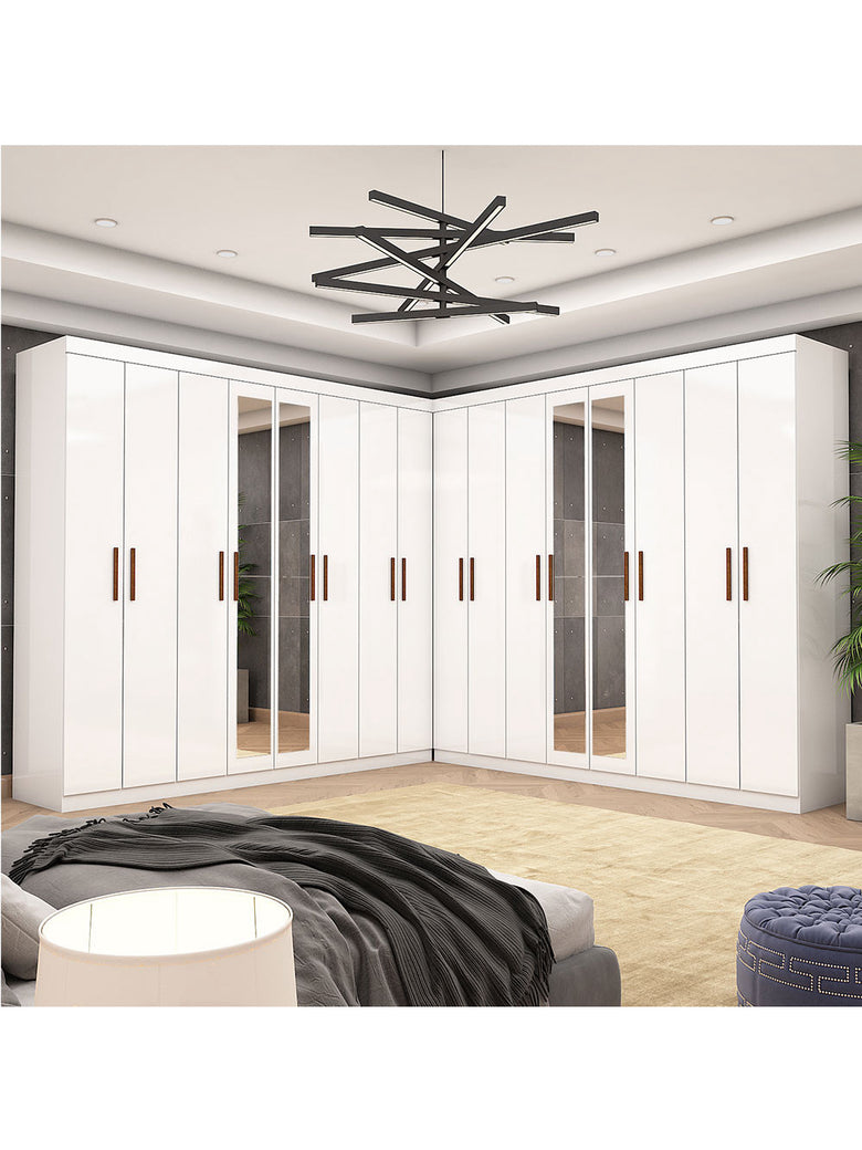 Closet Casal Duplo Rubi Premium 16 Portas Plus 8 Gavetas Carioca Móveis