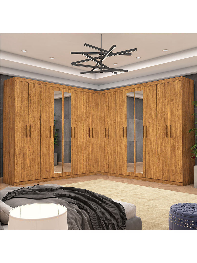 Closet Casal Duplo Rubi Premium 16 Portas Plus 8 Gavetas Carioca Móveis