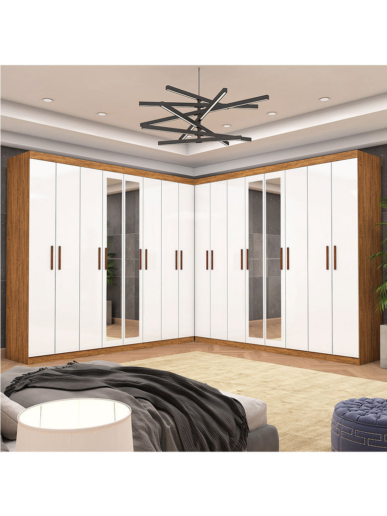 Closet Casal Duplo Rubi Premium 16 Portas Plus 8 Gavetas Carioca Móveis