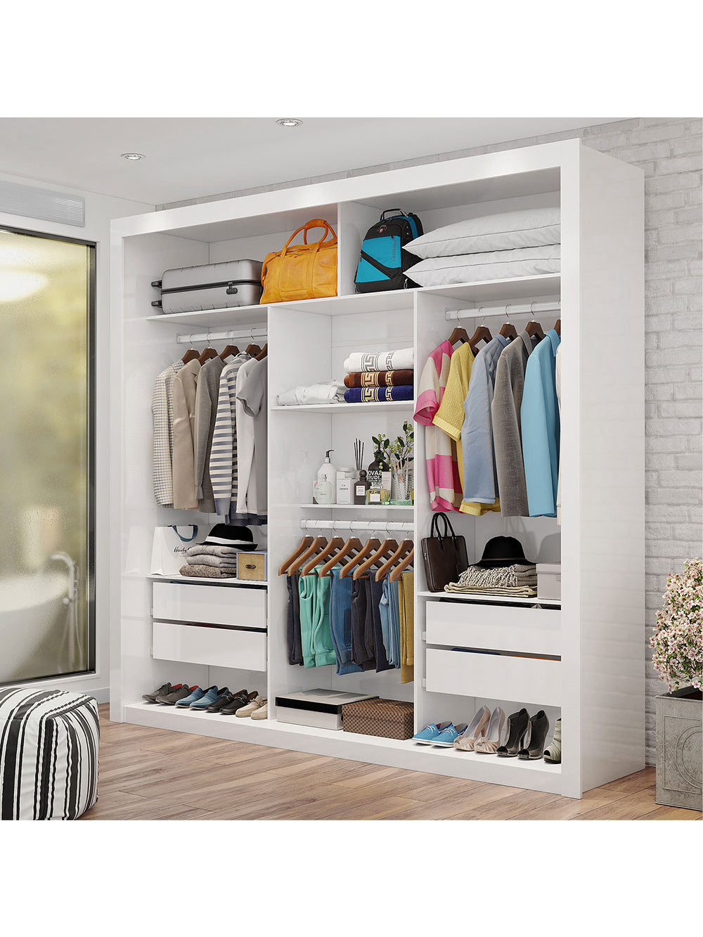 Closet Casal Clarice 4 Gavetas Carioca Móveis - Branco