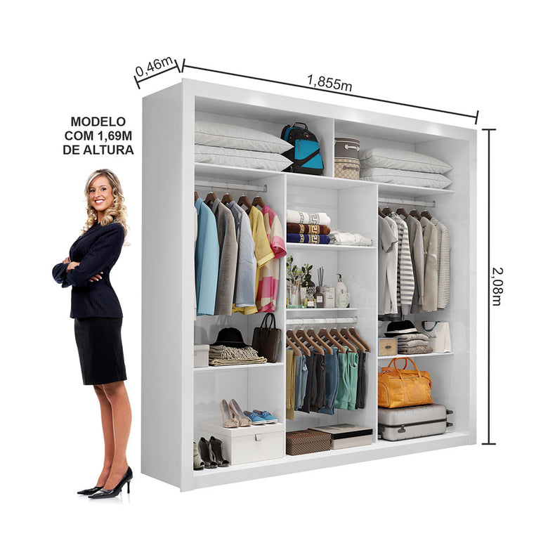 Closet Casal Clarice Sem Gavetas Carioca Móveis