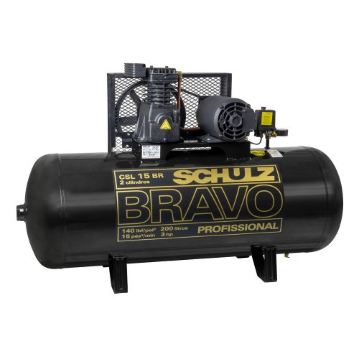 Compressor Schulz CSL 15 Bravo 200 Litros 140 Libras 3 cv Trifásico