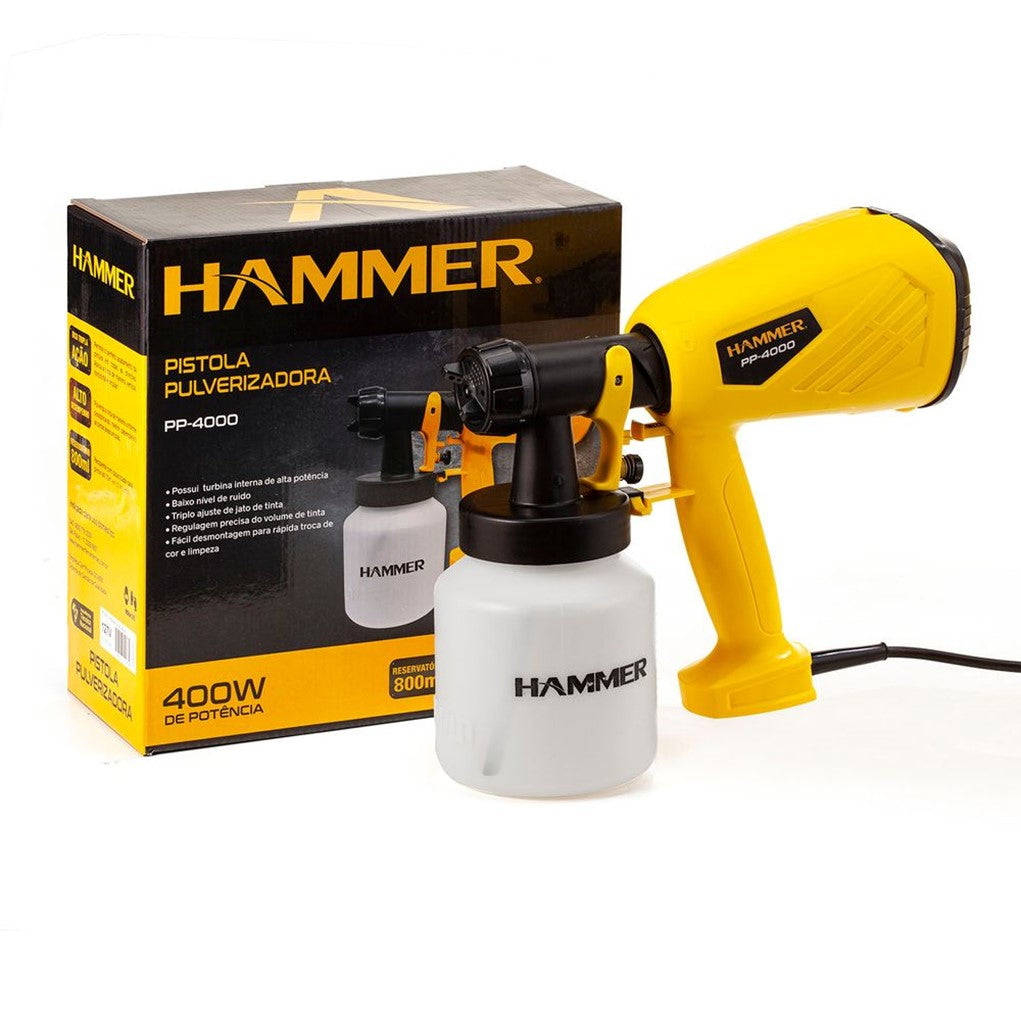 Pistola Pulverizadora Hammer PP4000 400W Caneca 800 ml 110V
