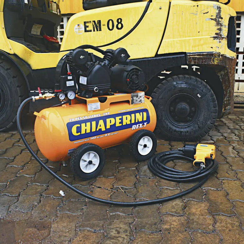 Compressor Chiaperini Rex.T 10 50 Litros Monofásico 140 Psi 1526 Rpm