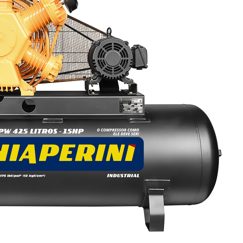 Compressor Chiaperini Cj60Apw/425 Lts 15 Cv 220/380V Trif. 175 Psi/12.3 Bar Motor Ip21 Intermitente