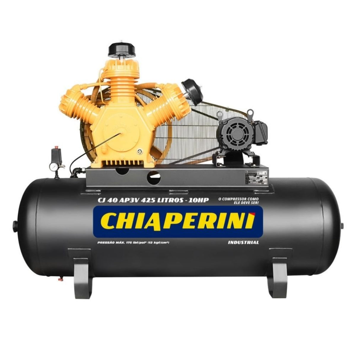 Compressor Chiaperini CJ 40 AP3V 425 Litros 175 Libras 10 cv Trifásico IP21