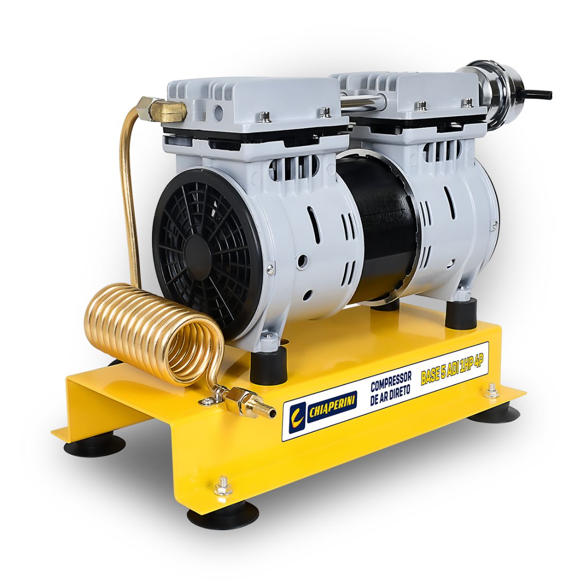 Compressor Chiaperini 5 ADI Ar Direto 120 Libras 1 cv 220v Isento de Óleo Sobre Base