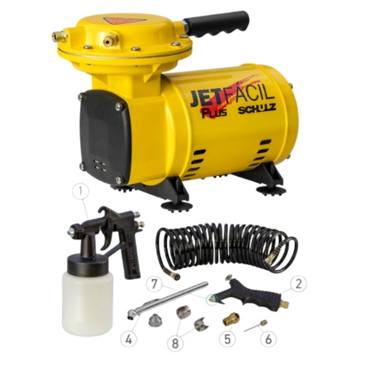 Compressor De Ar Schulz Jet Fácil Plus 127v Com Acessórios Cor Amarelo