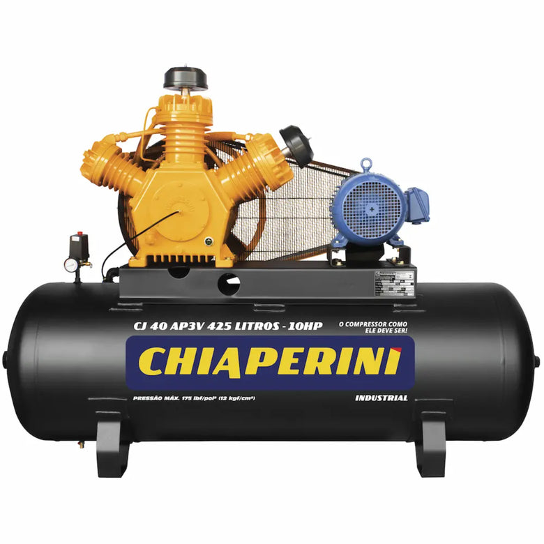 Compressor Chiaperini CJ 40 AP3V 425 Litros 175 Libras 10 cv Trifásico