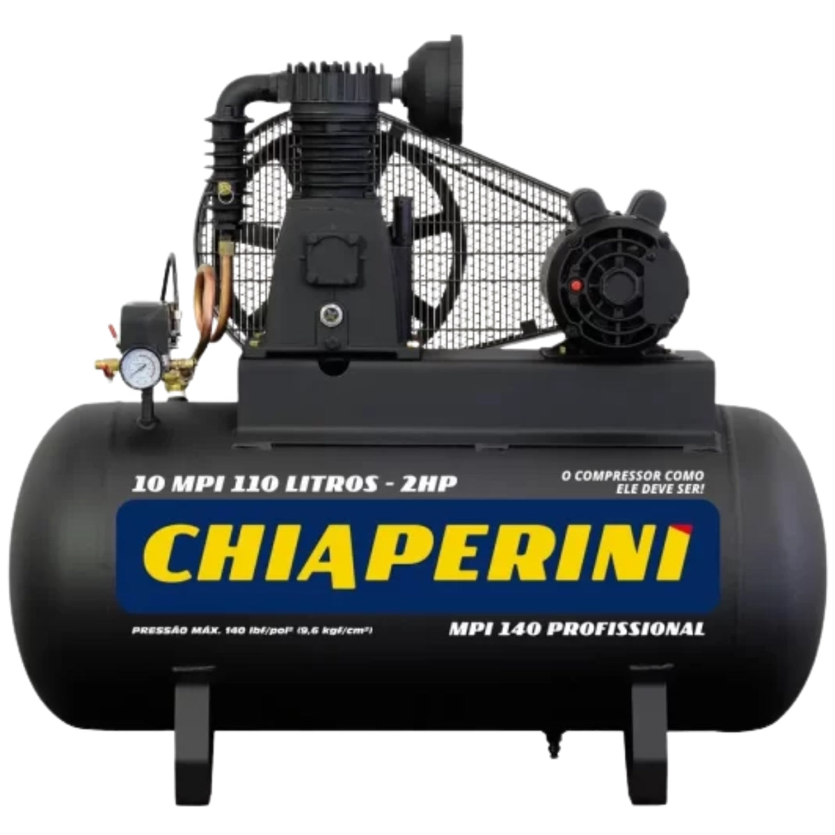Compressor Chiaperini 10 MPI 110 Litros 140 Libras 2 cv 220v Monofásico