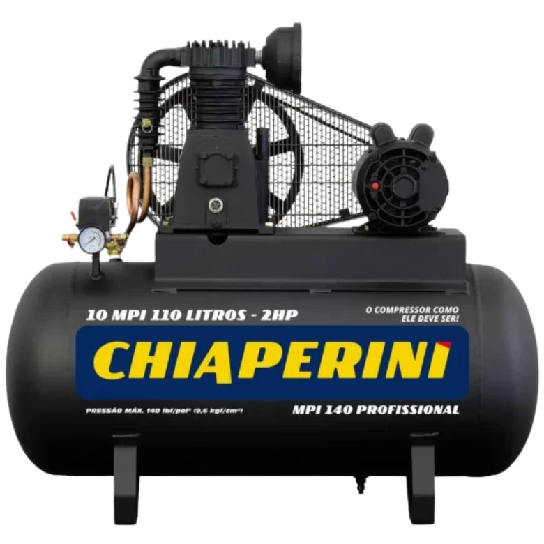 Compressor Chiaperini 10 MPI 110 Litros 140 Libras 2 cv 220v Monofásico