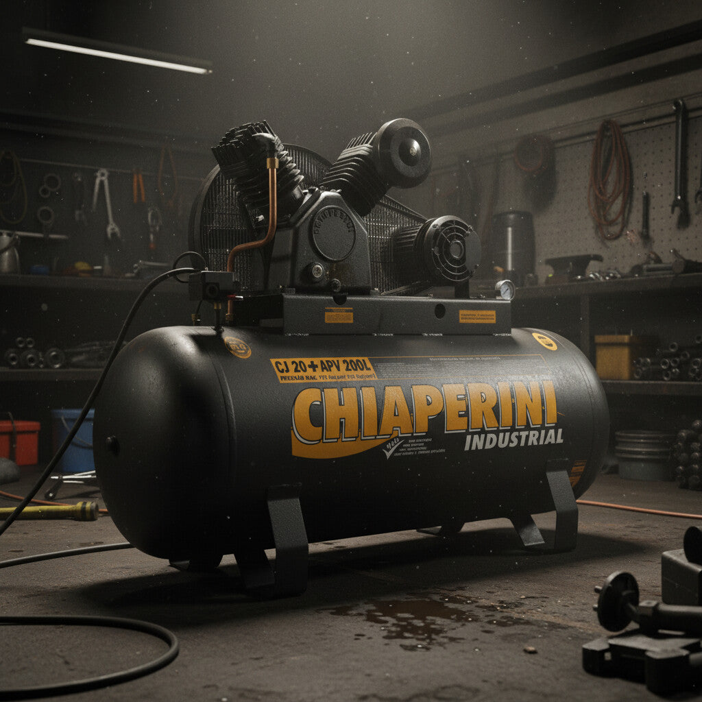 Compressor Chiaperini Cj 20+ Apv 200 Lts 175 Lbs 5 Cv Trif.