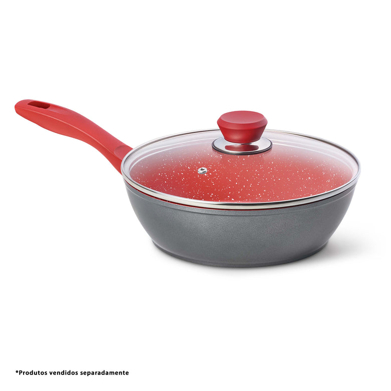 Panela Polishop Day By Day Vermelha 28cm