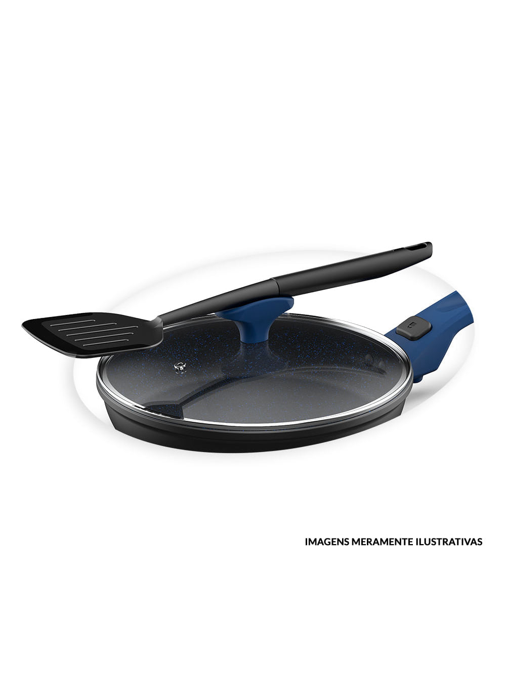 Tampa de Vidro Ichef Polishop - Shark Series - 20Cm - Azul - Azul