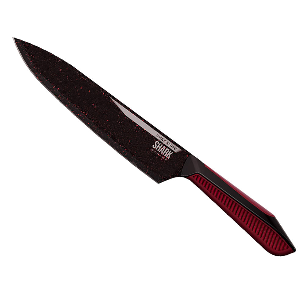 Conjunto de Facas Ichef Polishop - Professional Cut - Shark Series - Red