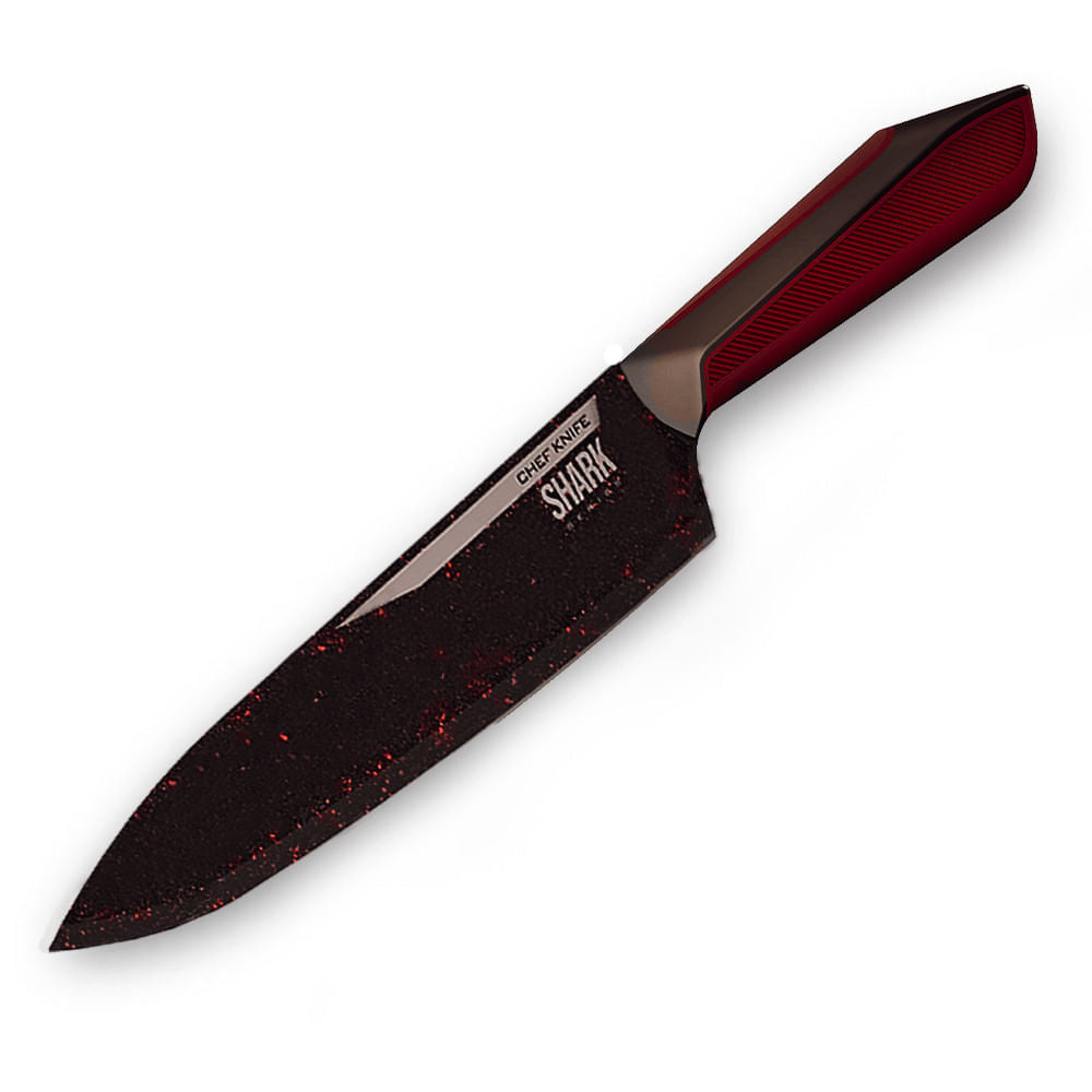 Conjunto de Facas Ichef Polishop - Professional Cut - Shark Series - Red