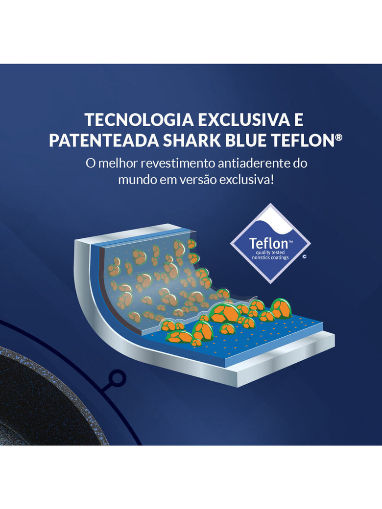 Panela Polishop Ichef Ultra Sauce Shark Series Azul 16cm