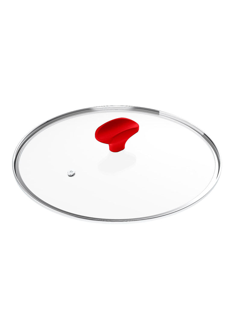 Panelas Polishop Day By Day, Family Size, Sauté Grand e Tampa de Vidro Ichef 24cm - Vermelha